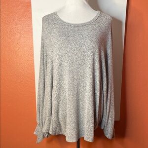 Cozy Gray Women's Batwing Top